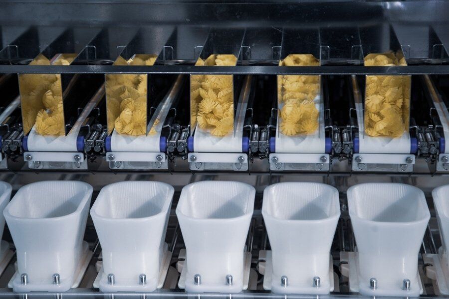 combination checkweigher with metal detector inspecting grains